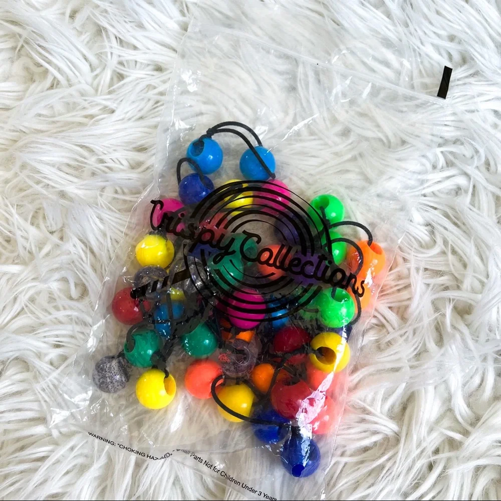Y2K Neon Ball Hair Ties NWT Colorful 90s Ponytail Holders Lot